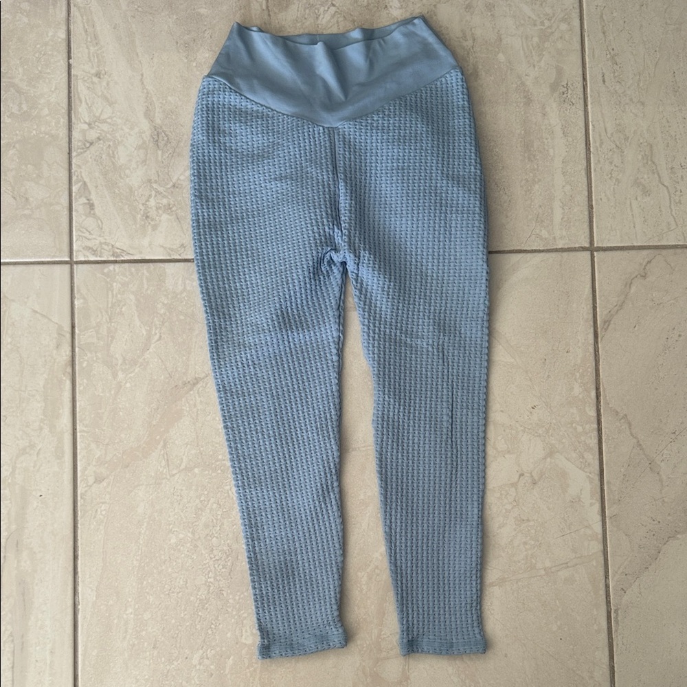 Allure the Brand Women's Blue Textured Leggings